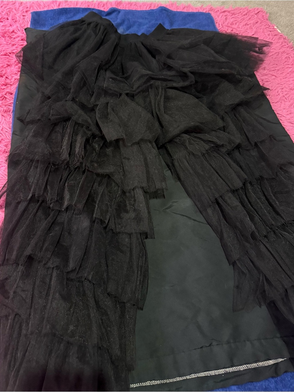 Fashion Nova Black Layered Tulle Flare Pants